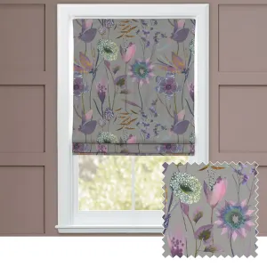 Oceania Printed Cotton Made to Measure Roman Blinds Dahlia chic floor carpet  