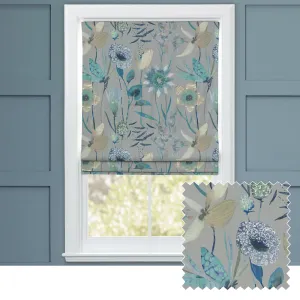 Oceania Printed Cotton Made to Measure Roman Blinds Mineral chic floor carpet  