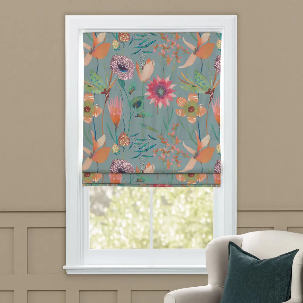 Oceania Printed Cotton Made to Measure Roman Blinds Robins Egg