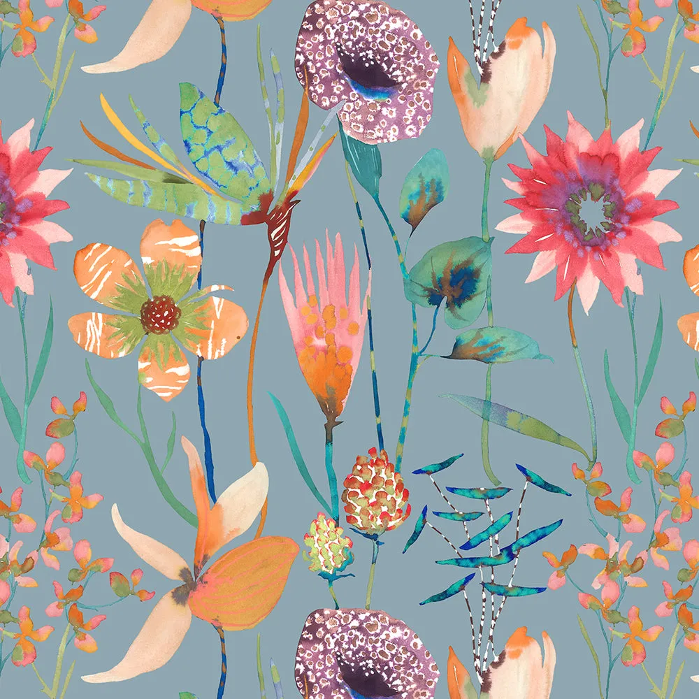 Oceania Printed Made to Measure Curtains Duck Egg