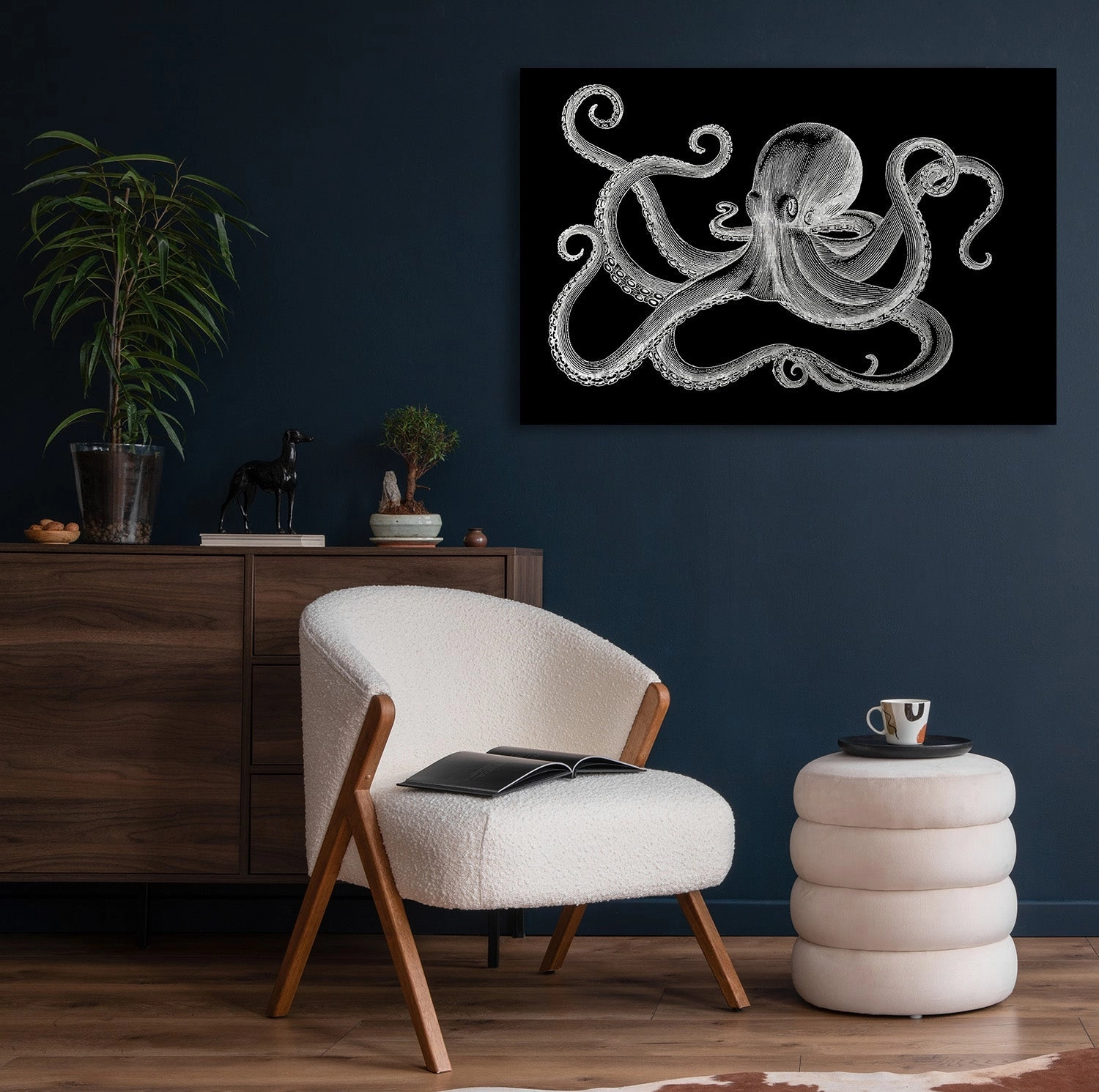 Octopus Silver on Acrylic