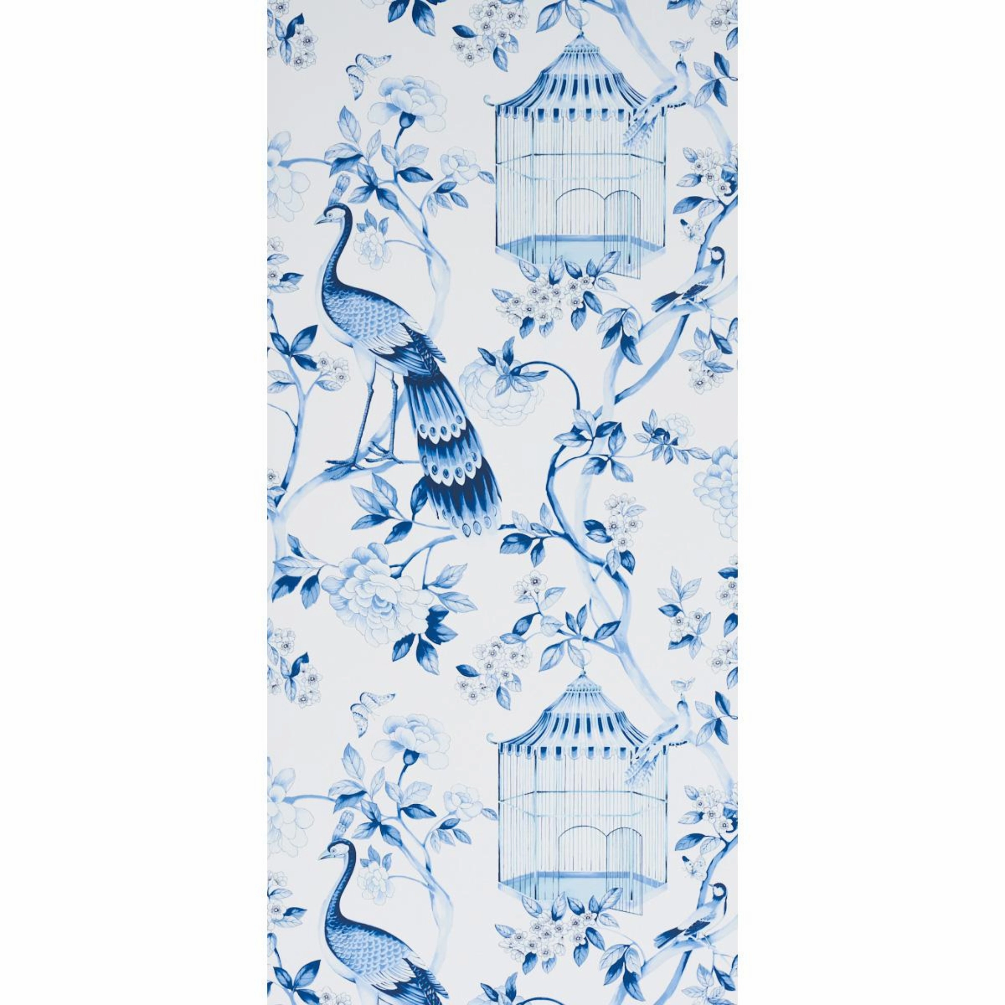 Oiseaux Et Fleurs Wallpaper in Porcelain