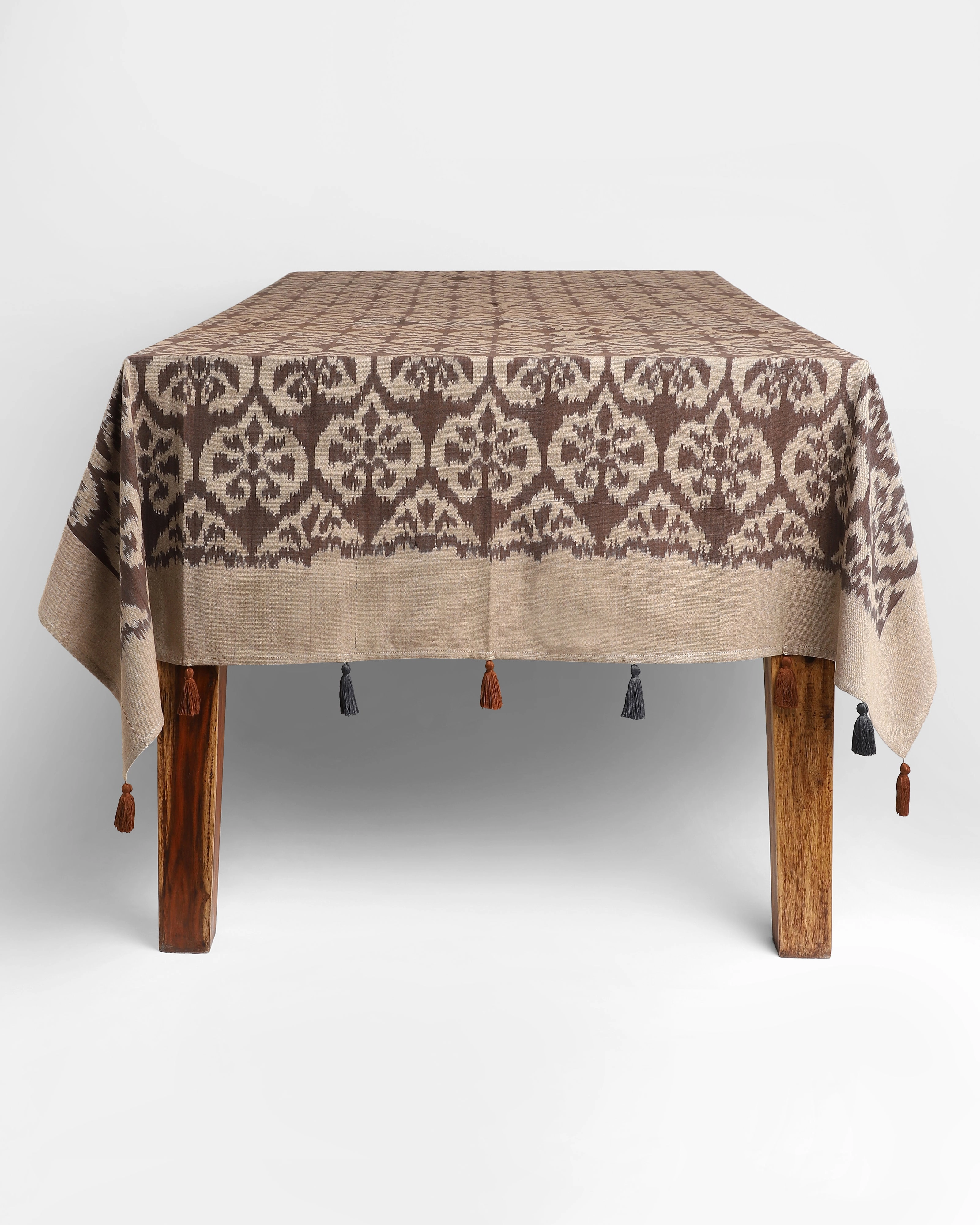 Okan Warp Ikat Cotton Table Cover ceramic table ornament