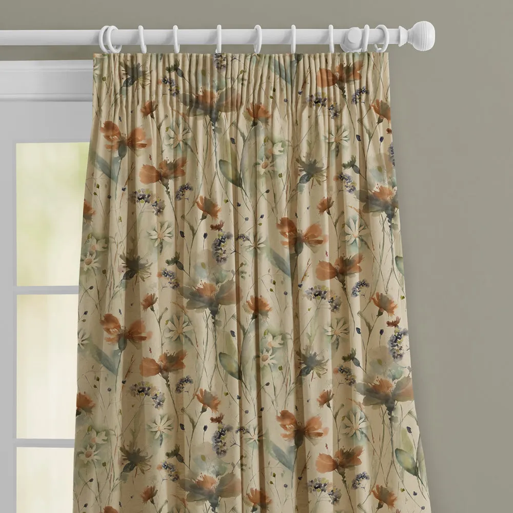 Olearia Printed Made to Measure Curtains Coral