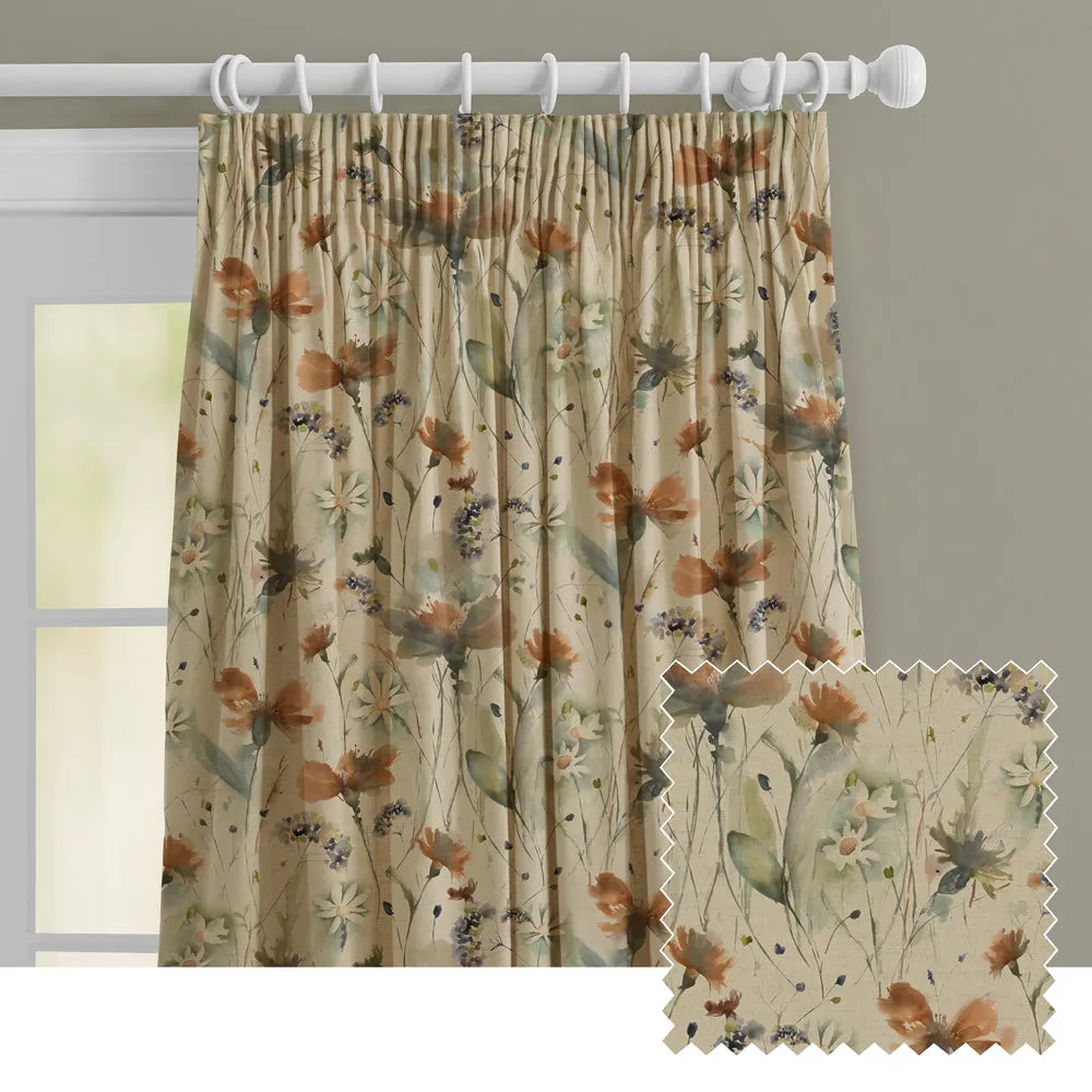 Olearia Printed Made to Measure Curtains Coral chic floor carpet  
