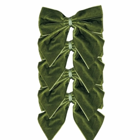Olive Velvet Bow Napkin Ties, Set of 4 cute desktop display