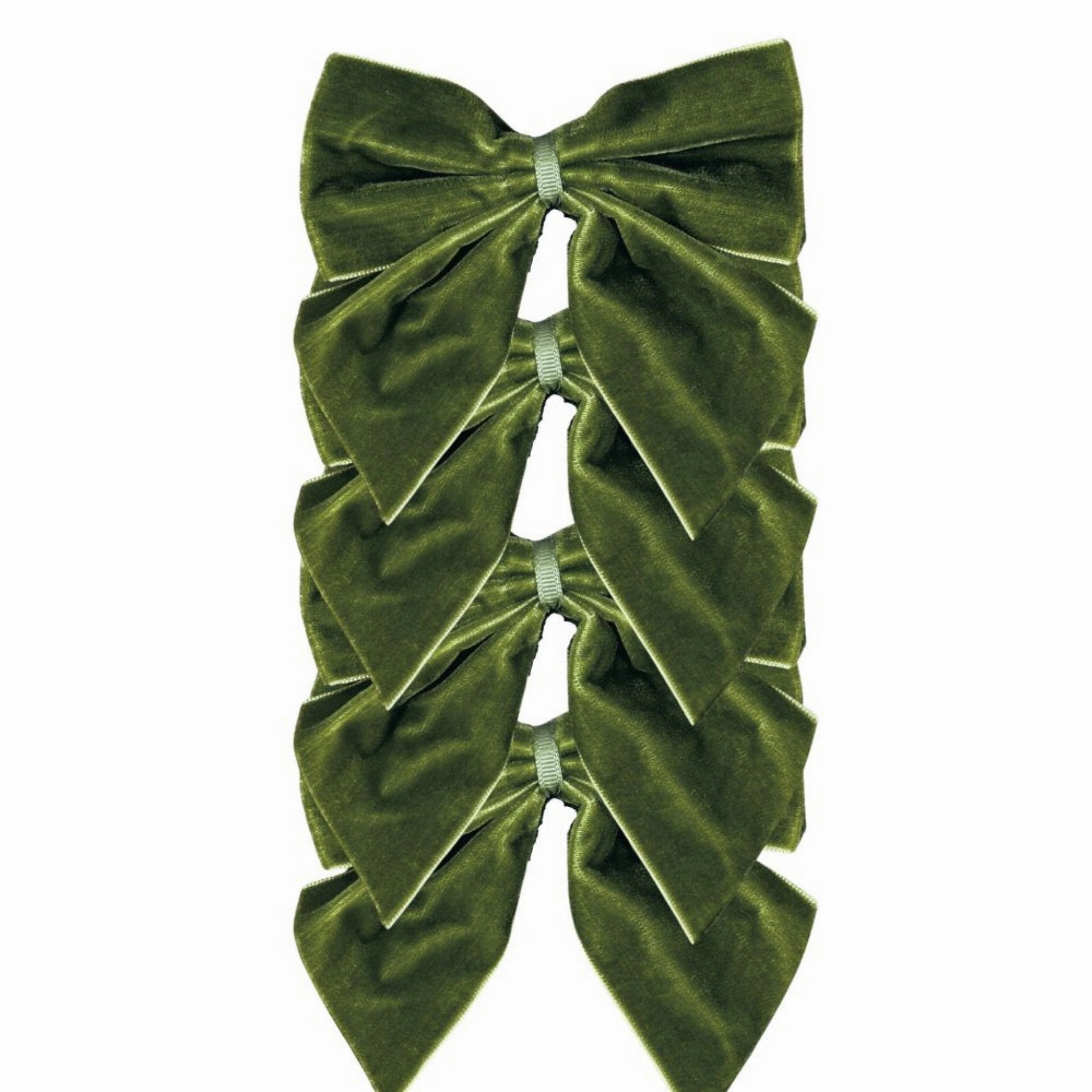 Olive Velvet Bow Napkin Ties, Set of 4 cute desktop display