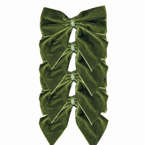 Olive Velvet Bow Napkin Ties, Set of 4 mini desktop sculpture