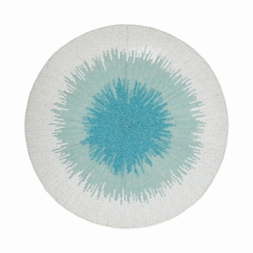 Ombre Hand Beaded Placemat, Turquoise mini desktop sculpture