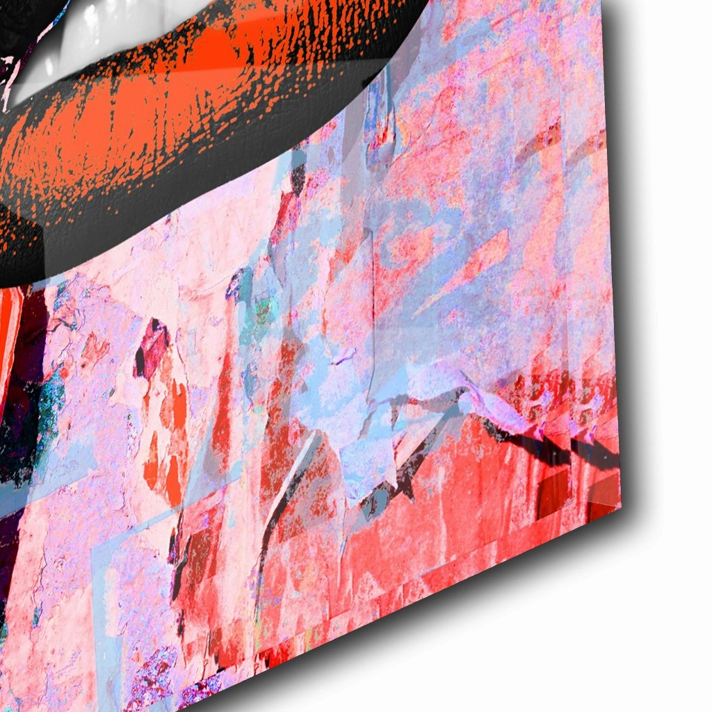 Orange Art Lips Neon on acrylic glass
