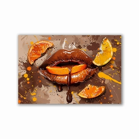 Orange Chocolate Lips No1 by Himmelmiez framed mural artwork