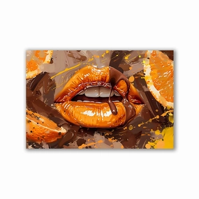 Orange Chocolate Lips No2 by Himmelmiez framed mural artwork