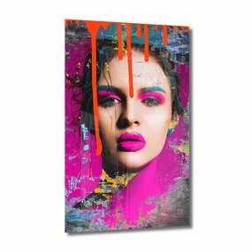 Orange Passion Neon on acrylic glass framed mural artwork