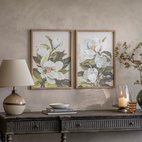 Ormington Set of Two Magnolia Framed Prints 70cm modern mural painting