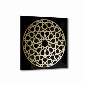 Ornament No. 1 Gold on Acrylic framed mural artwork