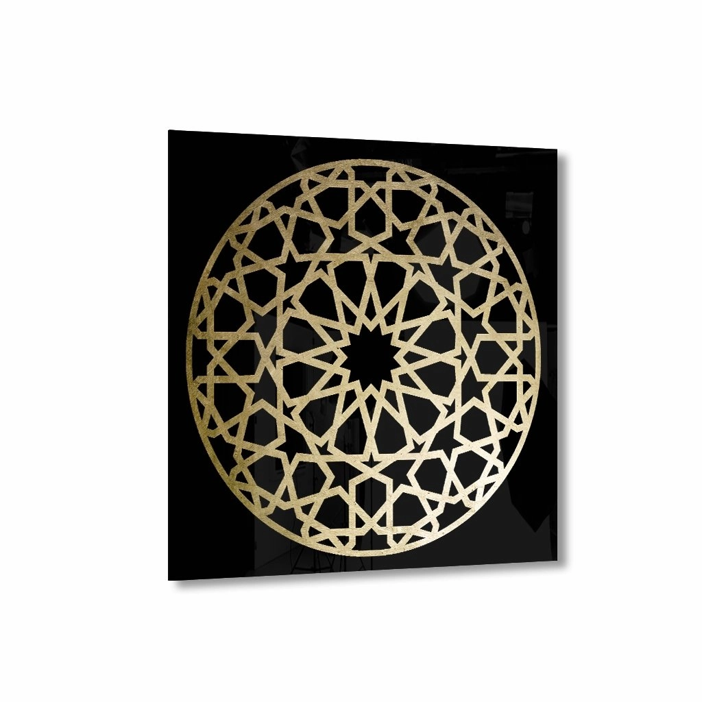 Ornament No. 1 Gold on Acrylic framed mural artwork
