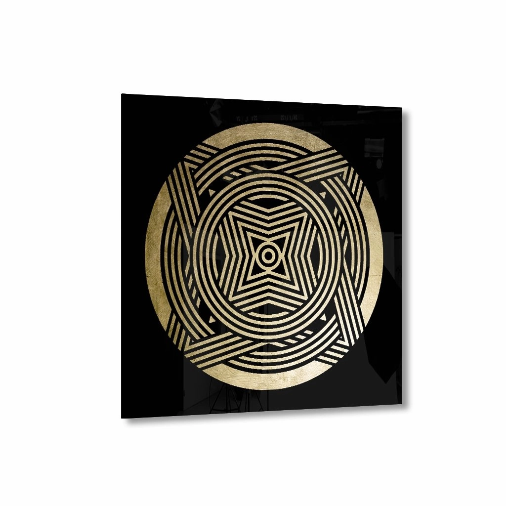 Ornament No. 2 Gold on Acrylic framed mural artwork