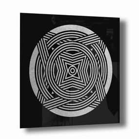 Ornament No. 2 Silver on Acrylic framed mural artwork