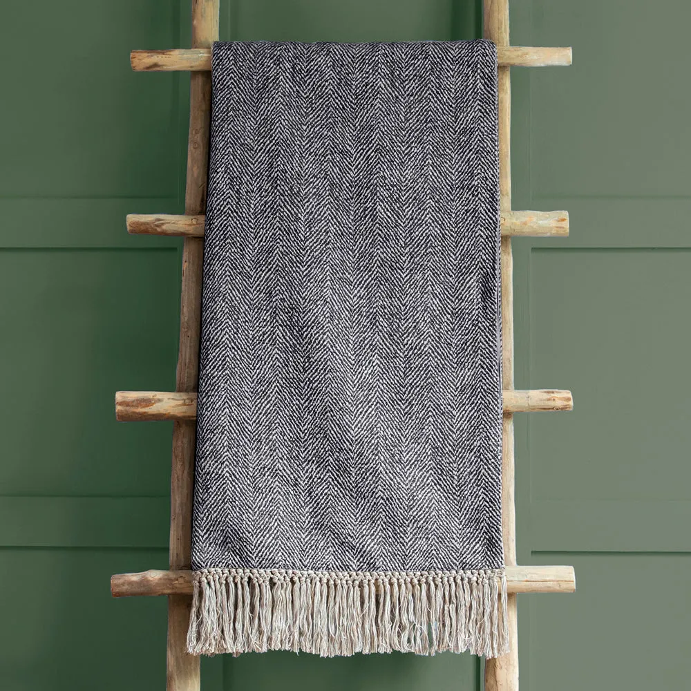 Oryx Woven Throw Charcoal modern fashion rug  
