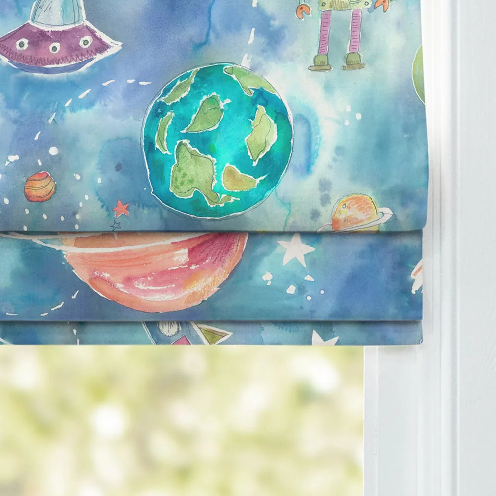 Out Of This World Printed Cotton Made to Measure Roman Blinds Sky