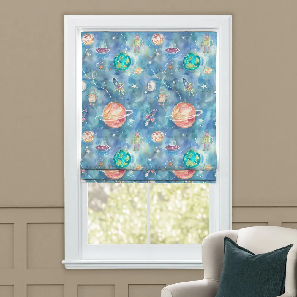 Out Of This World Printed Cotton Made to Measure Roman Blinds Sky