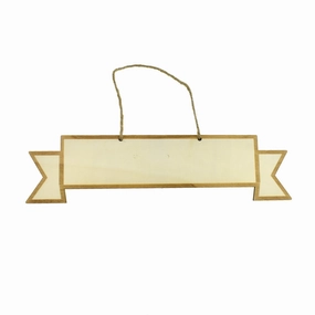 Outlined Wooden Banner with Hanger, 3-1/4-Inch wooden room decoration