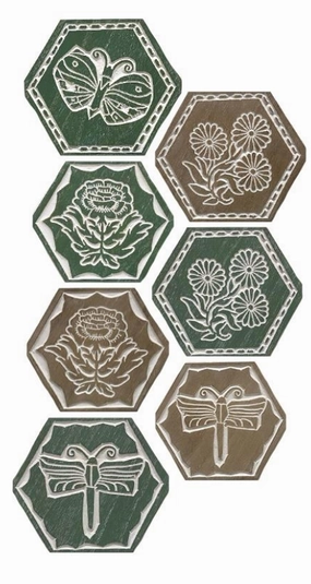 Painted Wood Tile Wall Decor - Assorted wall pendant decor