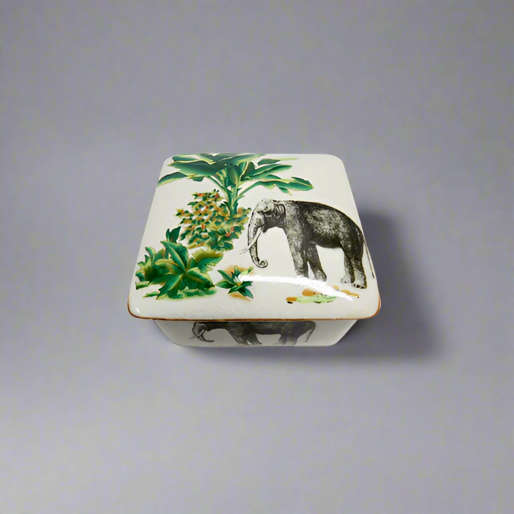 Palm elephant box decorative home ornament