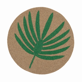 Palm Frond Hand Beaded Placemat, Green mini desktop sculpture