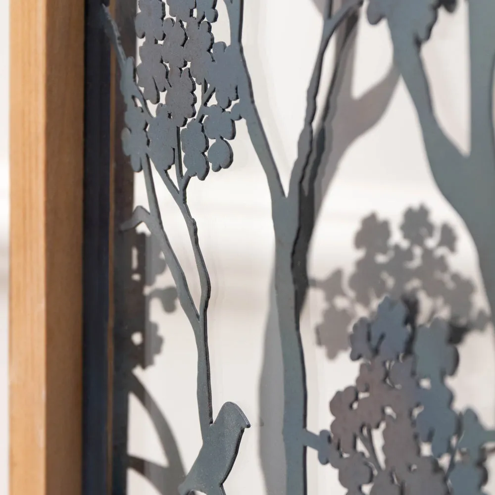 Paloma Wooden Floral Set of 2 Lanterns Natural