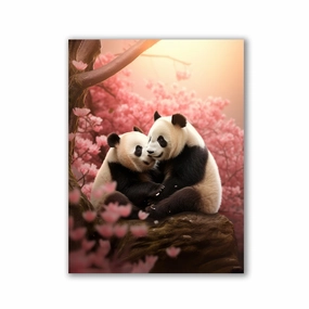 Panda Love" by Zenzdesign framed mural artwork