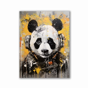 Panda Musical by Zenzdesign framed mural artwork