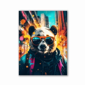 Panda Skater by Zenzdesign framed mural artwork