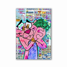 Panther by Kiss Pink framed mural artwork
