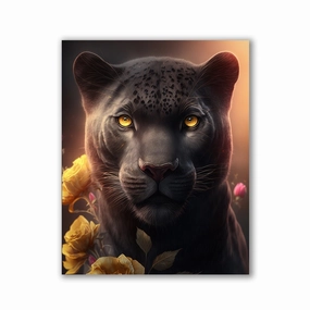Panther Portrait by Zenzdesign framed mural artwork