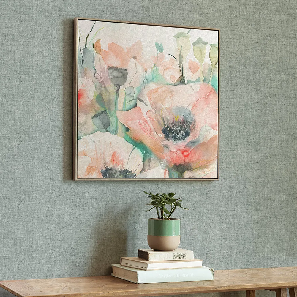 Papavera Biscay Framed Canvas Stone