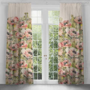 Papavera Printed Pencil Pleat Curtains Sweetpea modern fashion rug  