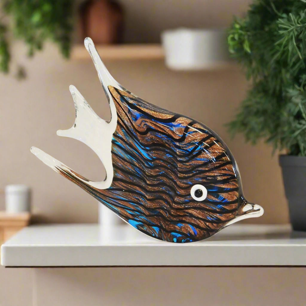 Paperweight fish zebra agate (22cm x 14cm)