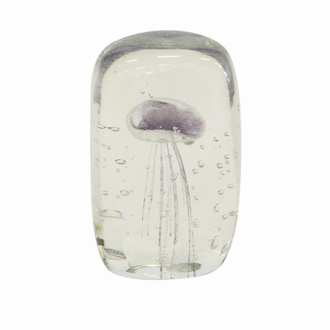 Paperweight jellyfish 12cm square lilac
