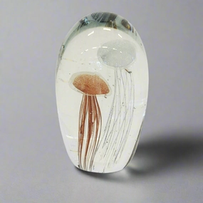 Paperweight jellyfish 16cm grey pink decorative home ornament