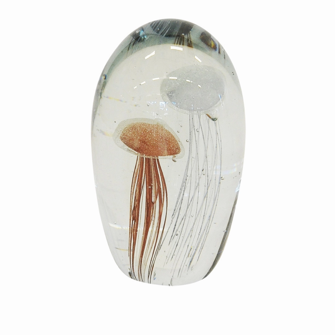 Paperweight jellyfish 16cm grey pink