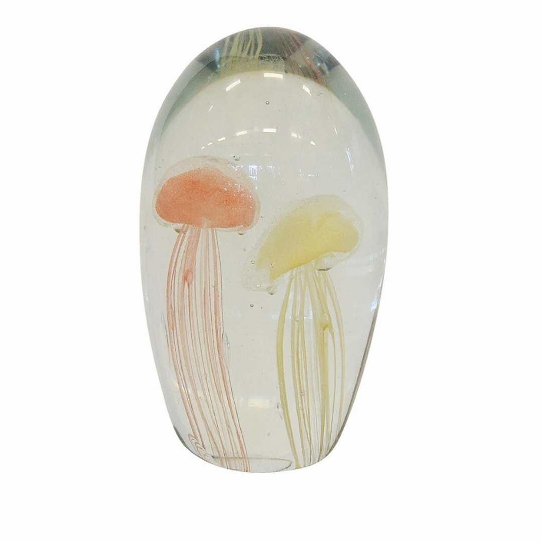 Paperweight jellyfish 16cm peach white