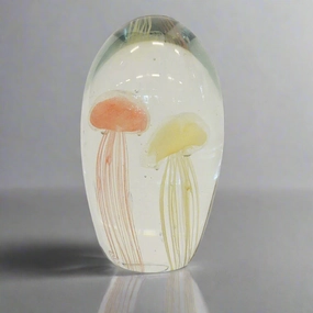 Paperweight jellyfish 16cm peach white decorative home ornament