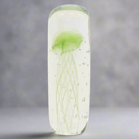 Paperweight jellyfish cylinder mint 18cm decorative home ornament