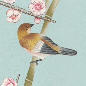 Parc Bonaire Chinoiserie Mural Wallpaper Panels in Aegean paper wall covering