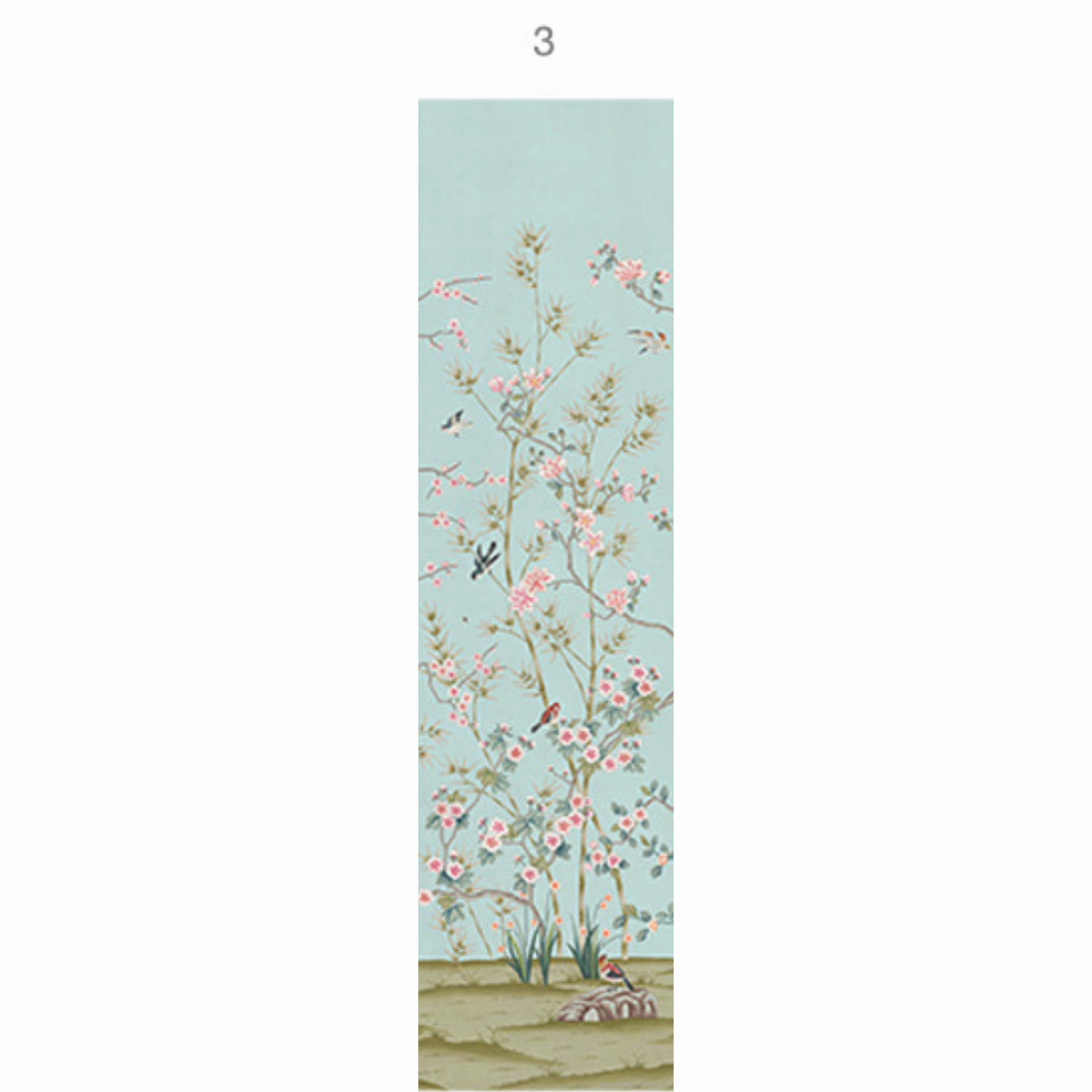 Parc Bonaire Chinoiserie Mural Wallpaper Panels in Aegean