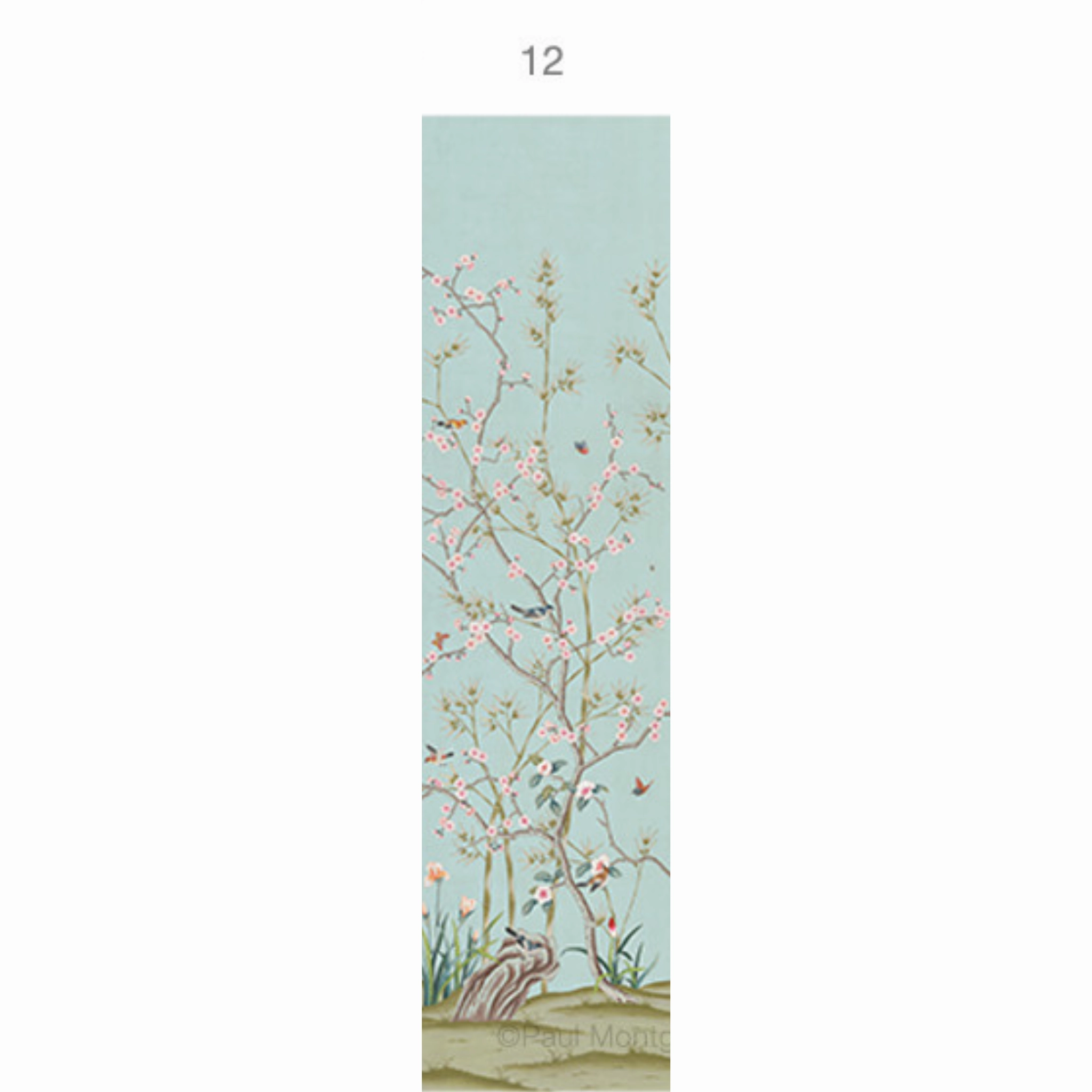 Parc Bonaire Chinoiserie Mural Wallpaper Panels in Aegean