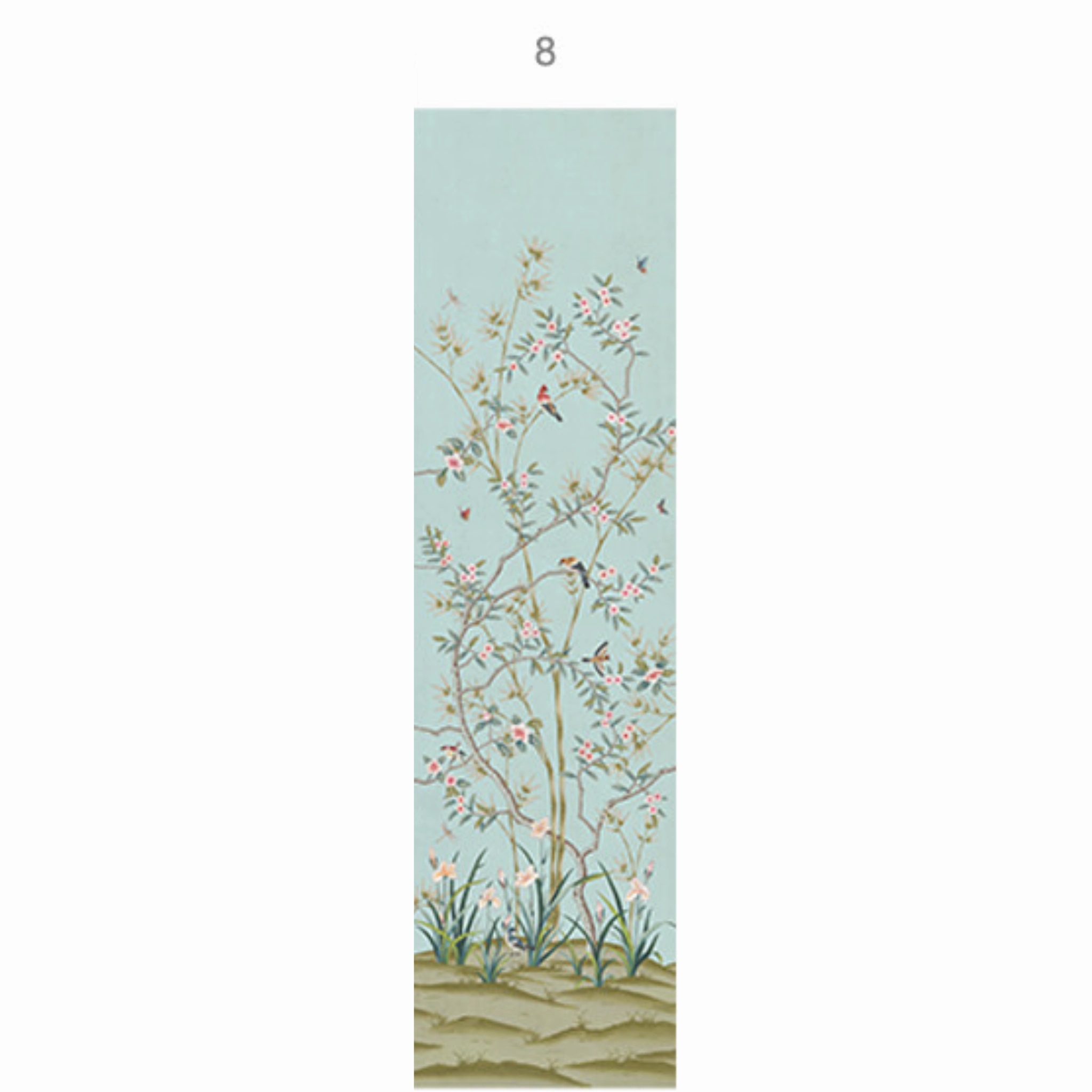 Parc Bonaire Chinoiserie Mural Wallpaper Panels in Aegean