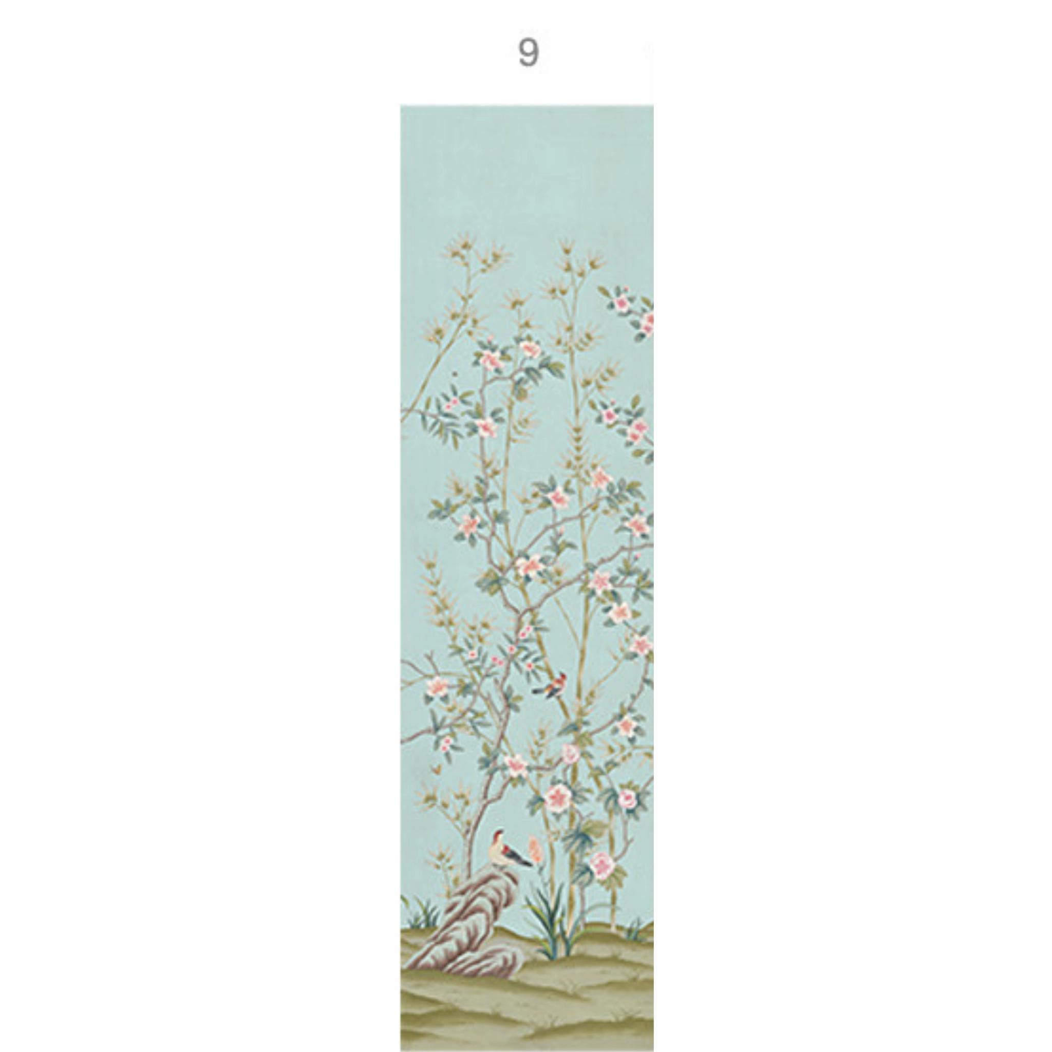 Parc Bonaire Chinoiserie Mural Wallpaper Panels in Aegean