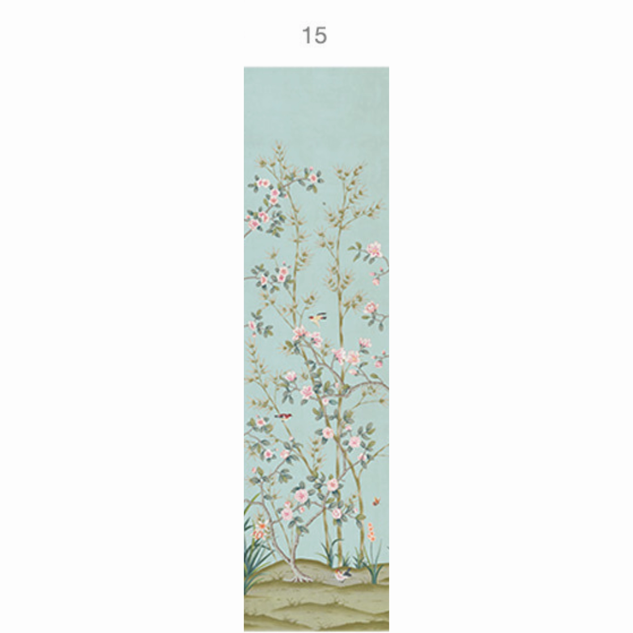 Parc Bonaire Chinoiserie Mural Wallpaper Panels in Aegean